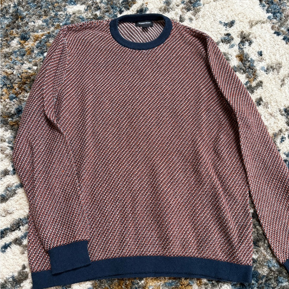 Men's Navy and orange Sweater